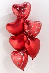 sevgililer günü özel 7 adet kalp uçan balon
